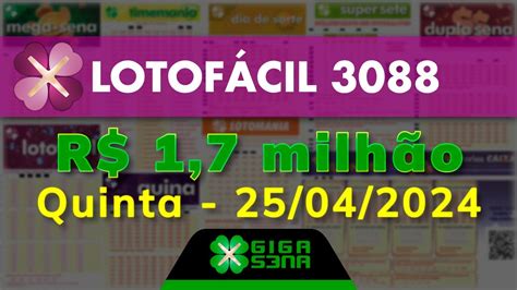 lotofácil giga sena 3088 - lotofacil resultado ultimo sorteio